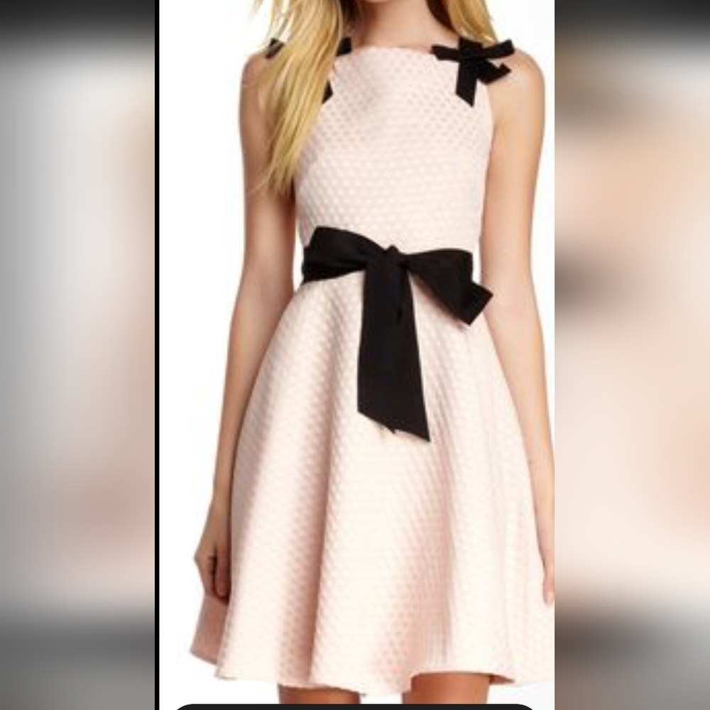 Eva Franco Pink.Black Strap Dress